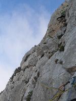 G.Barbagallo sulla penultima lunghezza del Canto del Gallo, Monte Santa Margherita-Monte Gallo (Pa)
